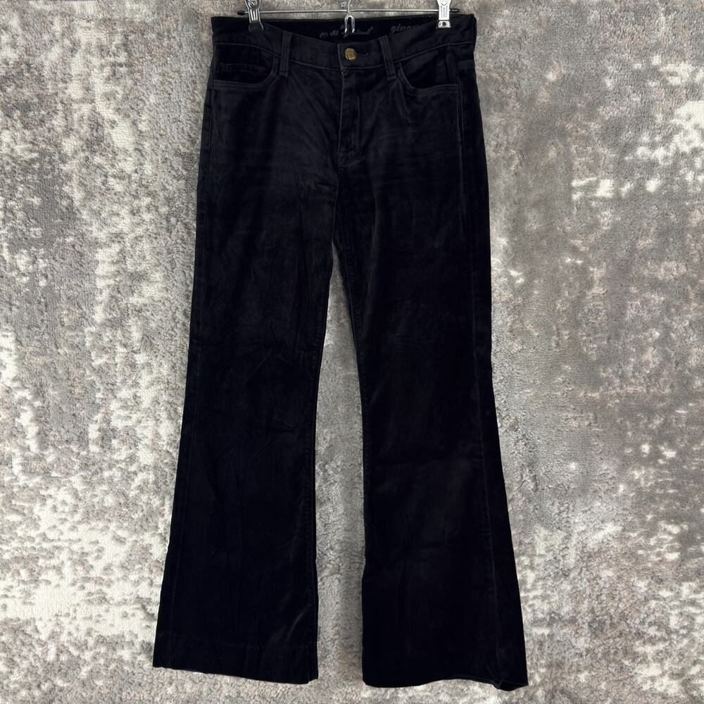 7 For All Mankind Size 27 Ginger Straight Leg Casual Jeans Black Button Zip Pant